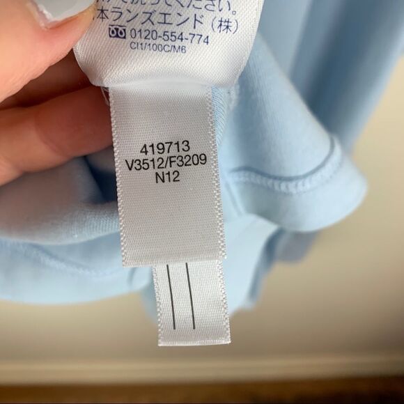 Land's End Light Blue Men’s Long Sleeve Knit Polo - Picture 8 of 11